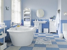 Salle de bain blanc-bleu