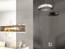 Douche suspendue avec lustre