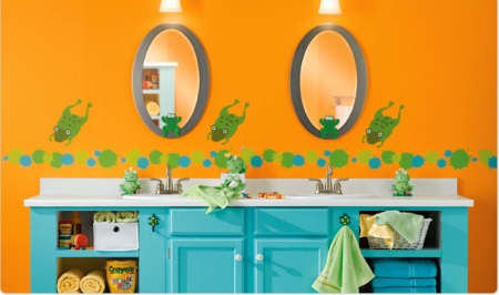 Salle de bains orange design