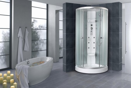 Cabine de douche avec fonction sauna