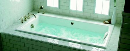 Cast-iron bathtub with a whirlpool
